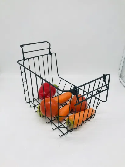 Кухонная прочная подвесная железная металлическая корзина для хранения фруктов и овощей